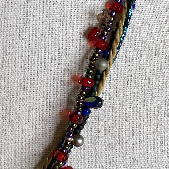 0114 Chico's Boho-Style Multi-Strand Necklace w/Rhinestone-Accented Pendant - Picture 3 of 6